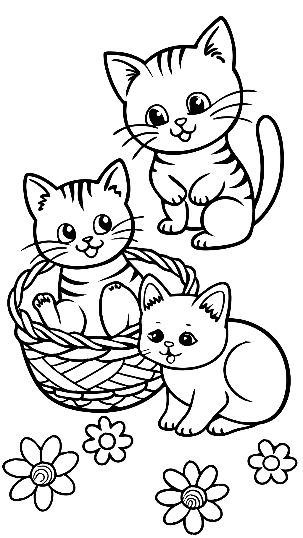 Lindas páginas para colorear de gatitos